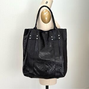 Pietro Alessandro Tote Bag NWT Black Italian Leather Shoulder Purse Studs Boho